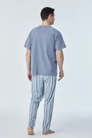 Pijadore 2117 (M-L-XL-XXL) Kısa Kollu Erkek Pijama Takım 4'lü