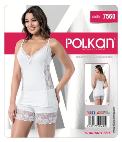 Polkan 7560 Dantelli Bayan Şortlu Takım