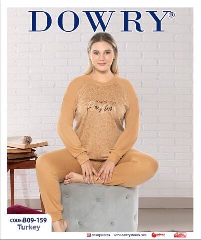 Dowry B09-159 (2XL-3XL-4XL-5XL) Uzun Kollu Bayan Pijama Takımı 4'lü