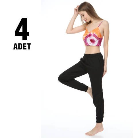Sahra Ten 012 Kompak Lastikli Paça Bayan Eşofman Alt 4'lü
