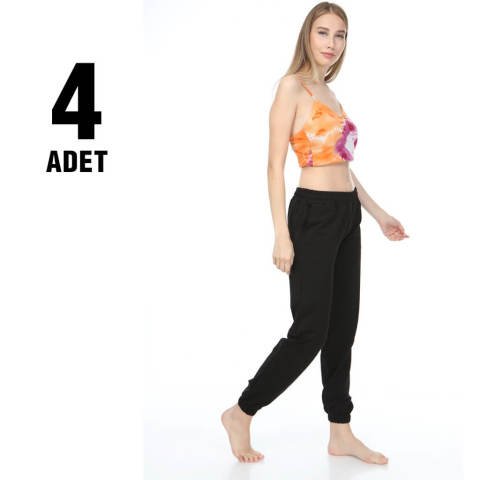 Sahra Ten 012 Kompak Lastikli Paça Bayan Eşofman Alt 4'lü