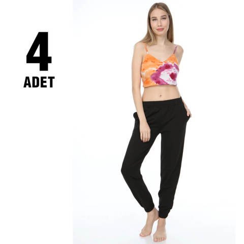 Sahra Ten 012 Kompak Lastikli Paça Bayan Eşofman Alt 4'lü