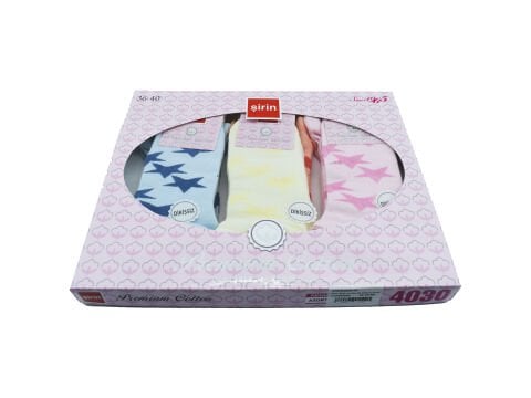 Şirin 4030-54 (36-40) Dikişsiz Bayan Penye Patik Çorap 12'li