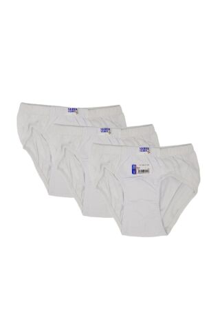 Seher 0037 Beyaz Erkek Çocuk Penye Kom Slip Külot 12'li