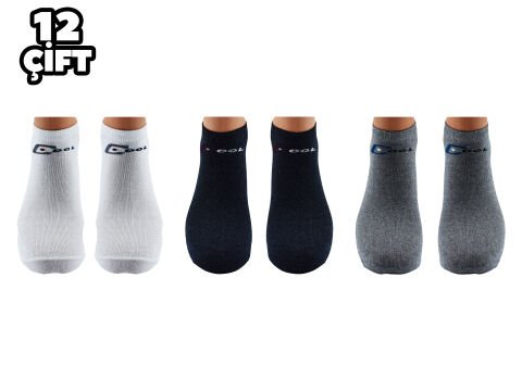 İbrahim Berk 11-16 Erkek Likralı Patik Çorap 12'li