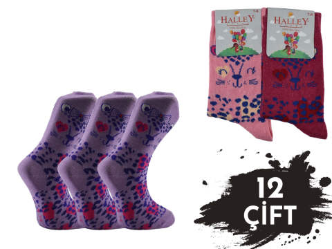 Halley 15238 %70 Pamuk Kız Çocuk Çorap 12'li