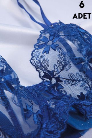 Aysemin Brodeli 7010 B Cup Balenli Desteksiz Bayan Sütyen Takım 6'lı