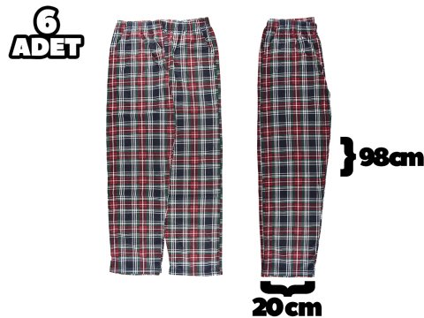 Hilal Yıldız 005 Ekose Cepli Erkek Tek Alt 6'lı