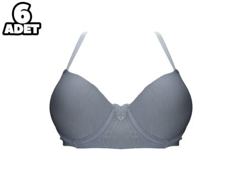 Liza 1019 Beyaz Nefes Alan Bayan Desteksiz Sütyen 6'lı