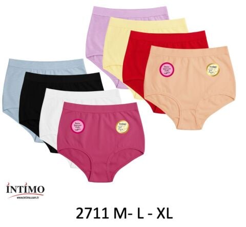 İntimo 2711 (M-L-XL) Yüksek Bel Toparlayıcı Bayan Külot 12'li