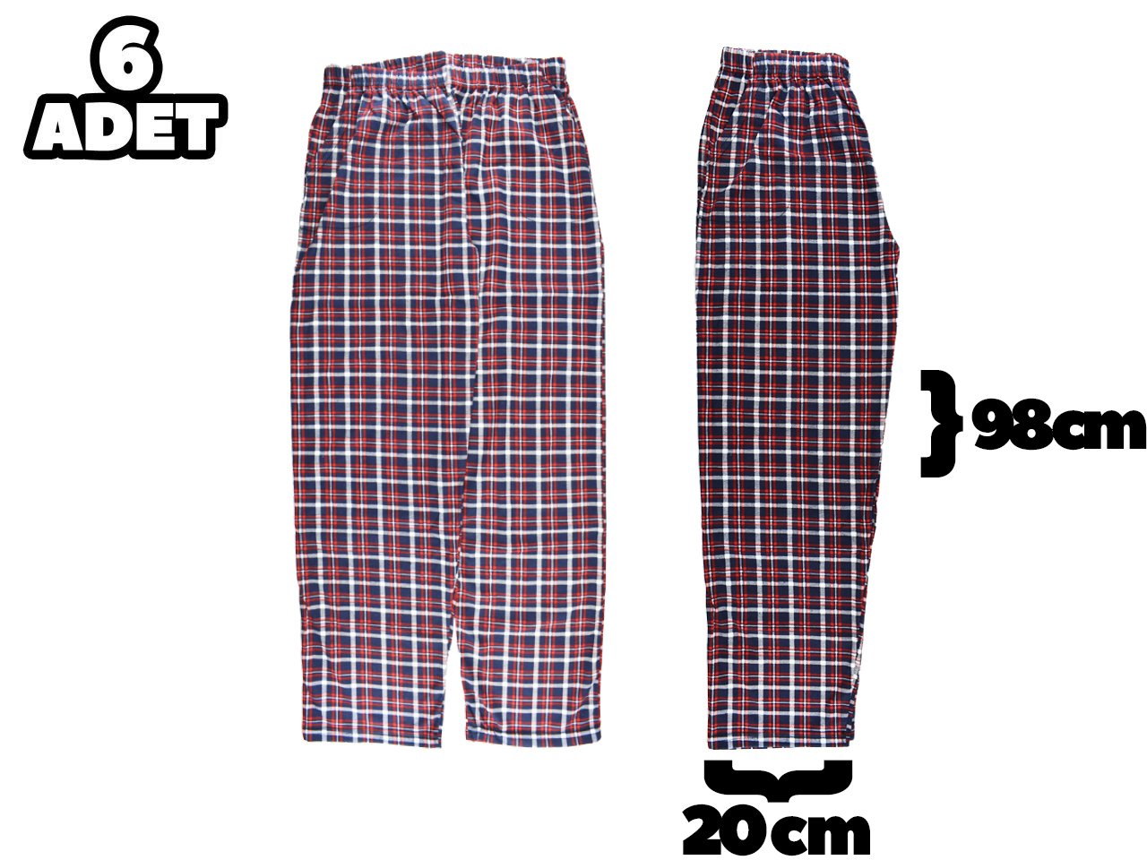 Hilal Yıldız 006 Ekose Cepli Erkek Tek Alt 6'lı