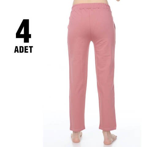 Sahra Ten 011 Kompak Düz Paça Bayan Eşofman Alt 4'lü
