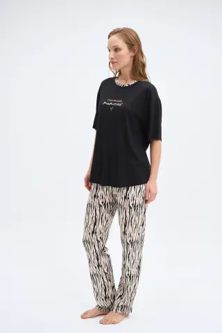 Pijadore 2049 (M-L-XL-XXL) Kısa Kollu Bayan Pijama Takım 4'lü