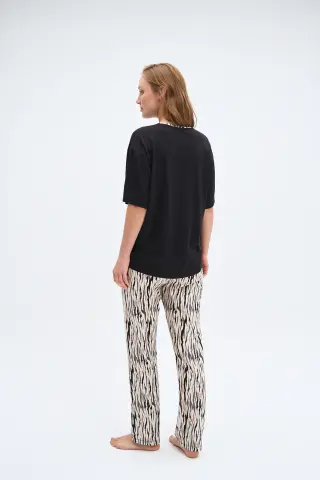 Pijadore 2049 (M-L-XL-XXL) Kısa Kollu Bayan Pijama Takım 4'lü