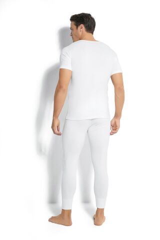 Jiber 162 Erkek %100 Termal V Yaka Yarım Kol Üst EKRU - XL