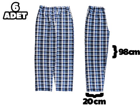 Hilal Yıldız 009 Ekose Cepli Erkek Tek Alt 6'lı