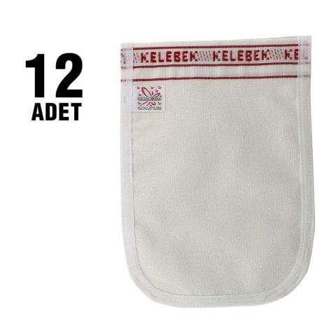 Kelebek Kese Hamam ve Banyo Kesesi Kırmızı Şerit 12'li