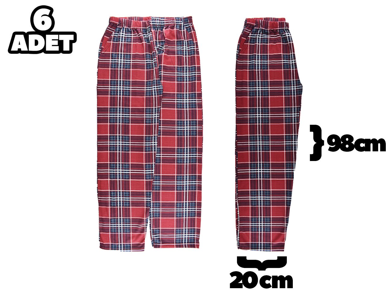 Hilal Yıldız 010 Ekose Cepli Erkek Tek Alt 6'lı