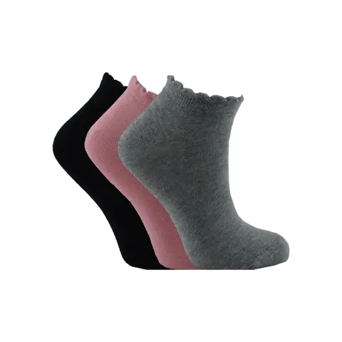 XGRİ POLO B-87-2 (35-40) Yıkamalı Dikişsiz Bayan Penye Patik Çorap 12'li
