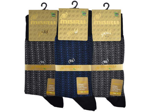 Mısırlı 2001 Bambu Dikişsiz Jakarlı Erkek Çorap 12'li