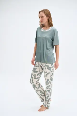 Pijadore 2030 (M-L-XL-XXL) Kısa Kollu Bayan Pijama Takım 4'lü