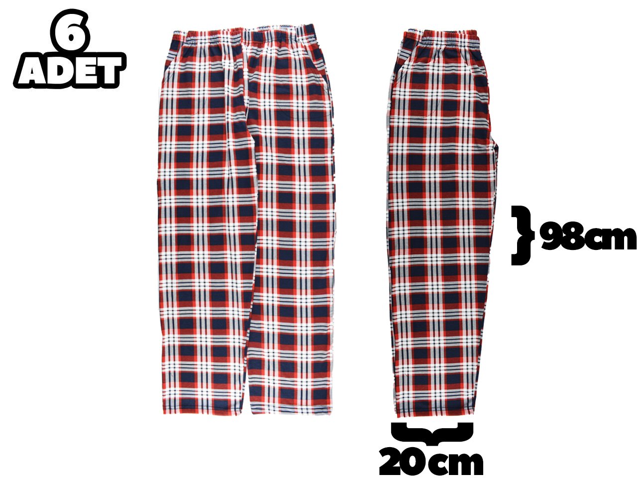 Hilal Yıldız 011 Ekose Cepli Erkek Tek Alt 6'lı