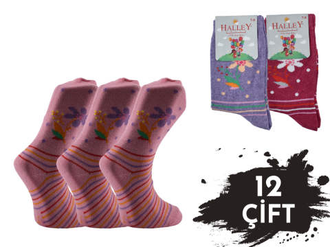 Halley 15236 %70 Pamuk Kız Çocuk Çorap 12'li