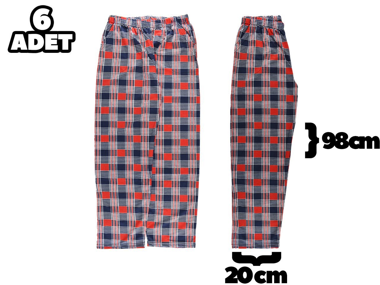 Hilal Yıldız 012 Ekose Cepli Erkek Tek Alt 6'lı