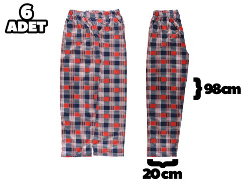 Hilal Yıldız 012 Ekose Cepli Erkek Tek Alt 6'lı