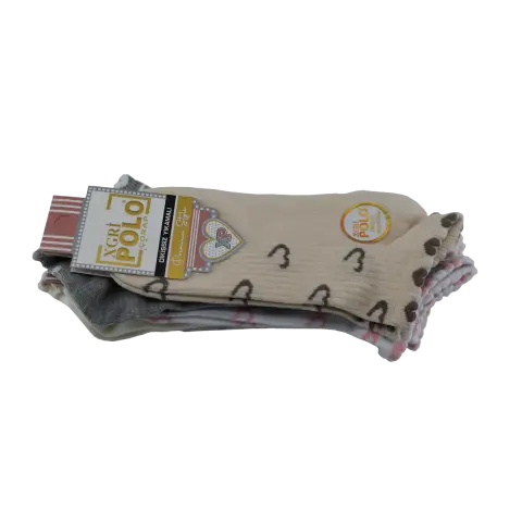 XGRİ POLO B-87-5 (35-40) Yıkamalı Dikişsiz Bayan Penye Patik Çorap 12'li