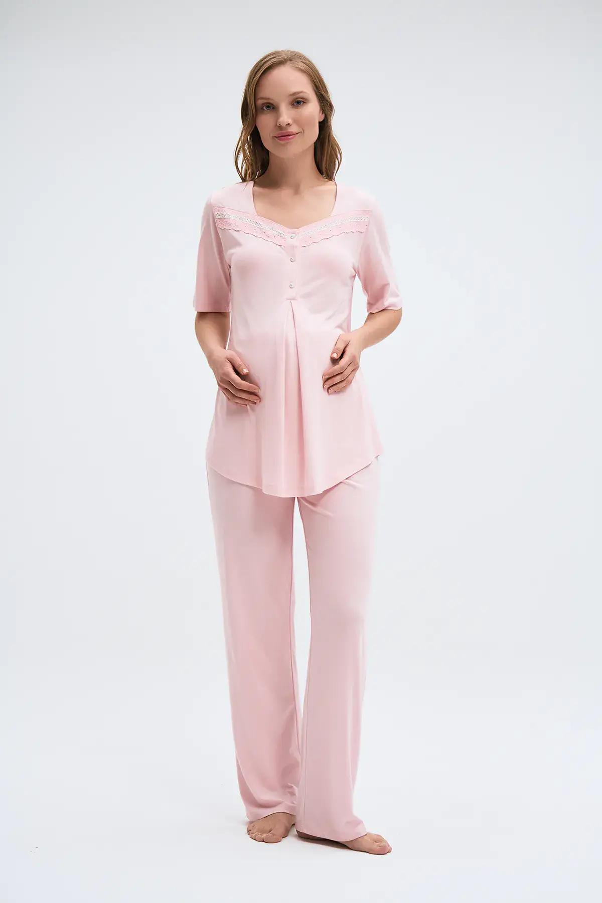 Pijadore 2014 (M-L-XL-XXL) Kısa Kollu Lohusa Bayan Pijama Takım 4'lü