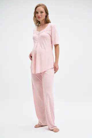 Pijadore 2014 (M-L-XL-XXL) Kısa Kollu Lohusa Bayan Pijama Takım 4'lü