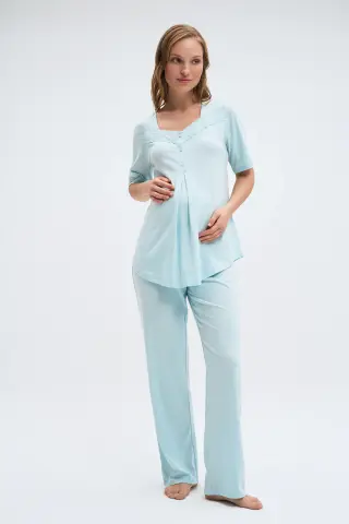 Pijadore 2014 (M-L-XL-XXL) Kısa Kollu Lohusa Bayan Pijama Takım 4'lü