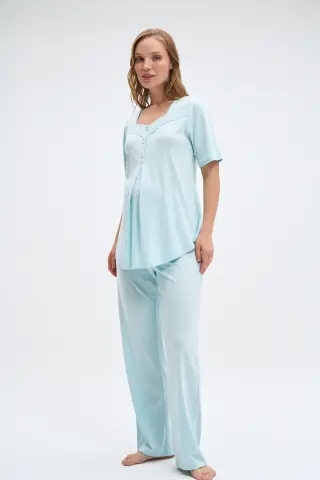 Pijadore 2014 (M-L-XL-XXL) Kısa Kollu Lohusa Bayan Pijama Takım 4'lü