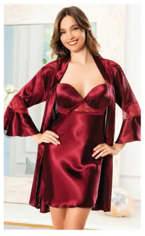 Miss Laris 5068 (M-L-XL) Bayan İkili Saten Takım