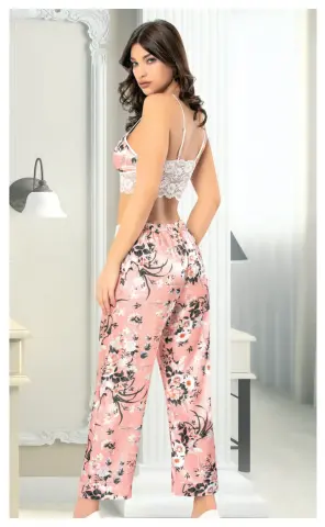 Miss Laris 5023 (M-L-XL) Bayan Üçlü Saten Takım