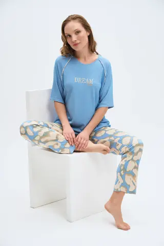 Pijadore 2025 (M-L-XL-XXL) Kısa Kollu Bayan Pijama Takım 4'lü