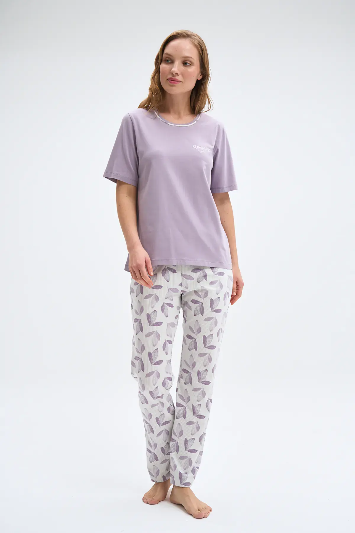 Pijadore 2055 (M-L-XL-XXL) Kısa Kollu Bayan Pijama Takım 4'lü