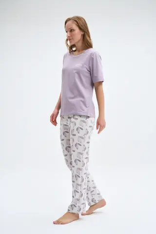 Pijadore 2055 (M-L-XL-XXL) Kısa Kollu Bayan Pijama Takım 4'lü