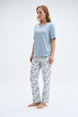 Pijadore 2055 (M-L-XL-XXL) Kısa Kollu Bayan Pijama Takım 4'lü