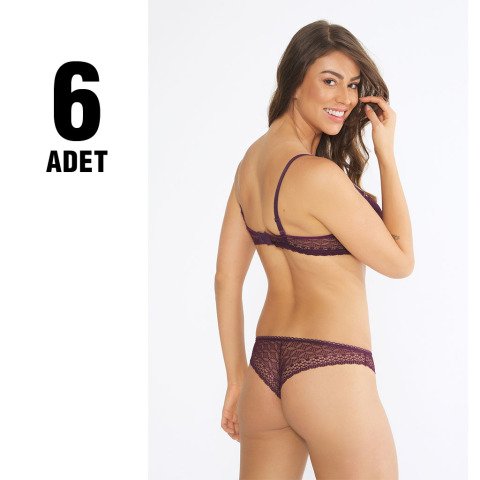 Cansoy 153 Dolgulu Dantelli Bayan Sütyen Takım 6'lı