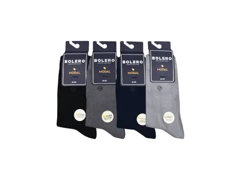 Bolero E-40-1 (41-45 NO) Premium Erkek Modal Çorap 12'li