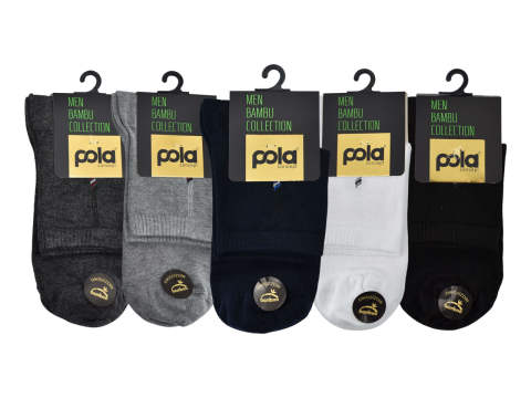 Pola 1662 Parfümlü Yazlık Yarım Konç Dikişsiz Bambu Erkek Patik 12'li
