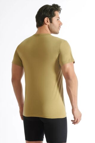 Seher 0003 Renkli Sıfır Yaka Erkek Fanila 6'lı YENİ HAKİ - 5/XL