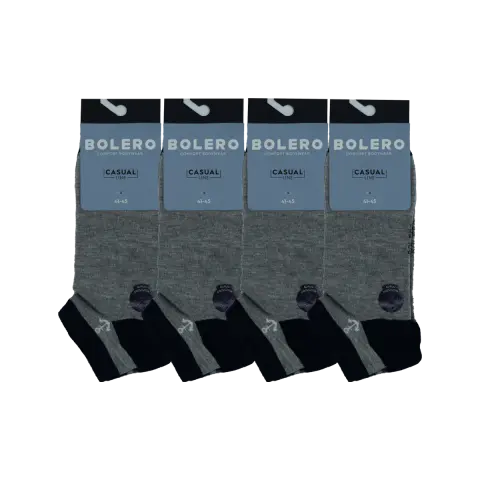 Bolero E-20-7 (41-45 NO) Dikişsiz Erkek Penye Patik Çorap 12'li