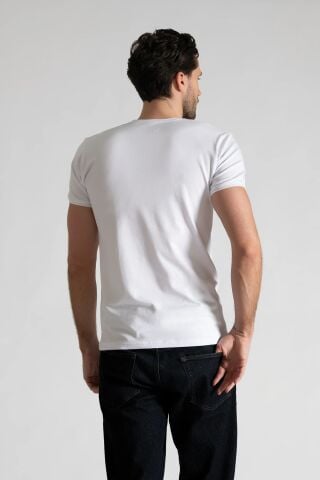 Tutku Elit 1303 Elestan Erkek V Yaka Atlet BEYAZ - XL