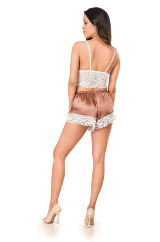 Moongirl 313 Bayan Saten Şortlu Takım