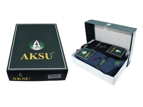 Aksu Yeşil Kutulu Likralı Soft Dikişsiz Erkek Garson Çorap 12'li