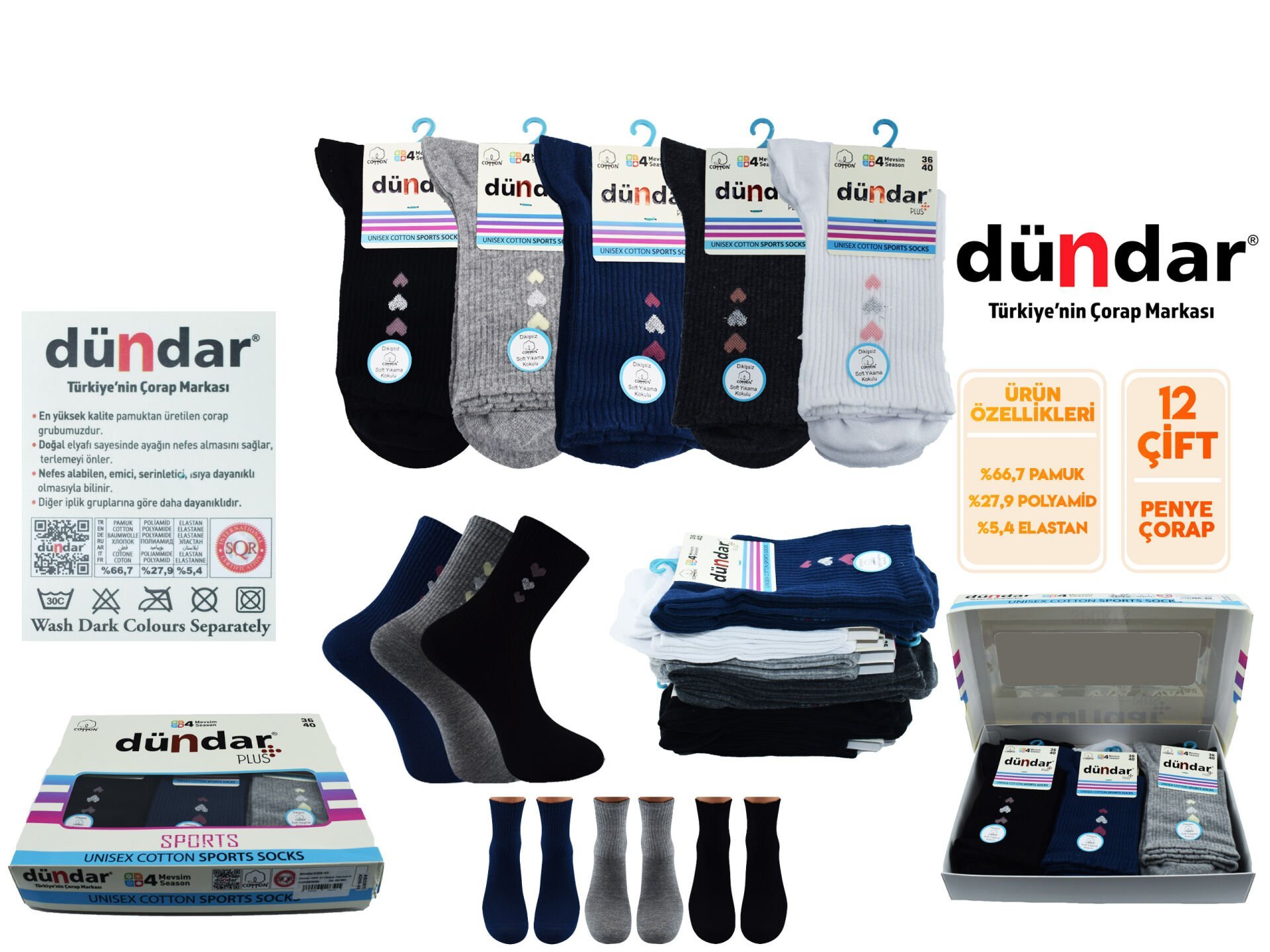 Dündar 4209-43 Dikişsiz Yıkamalı Kokulu Bayan Çorap 12'li