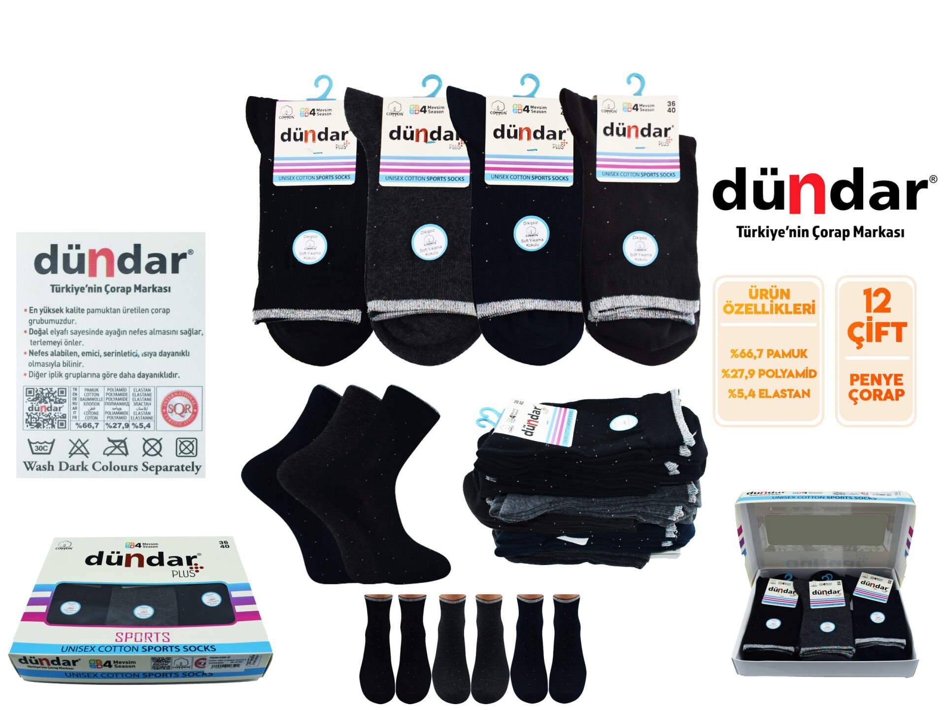 Dündar 4209-47 Dikişsiz Yıkamalı Kokulu Bayan Çorap 12'li